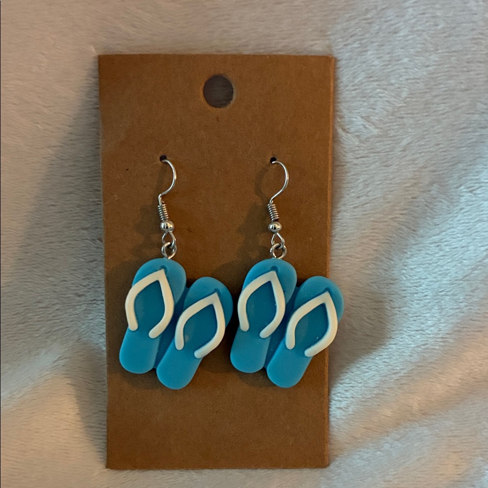 Blue Flip Flop Earrings. NEW